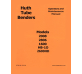 A product manual cover for Huth Tube Benders with black text on an orange background.