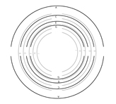 Silhouettes of different sized o-ring products.