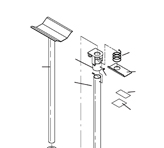 A black and white schematic drawing showing the Huth 986 Muffler Stand Parts Breakdown.