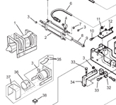 A black and white schematic drawing showing the Huth Expander Model 1673 parts breakdown.