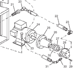 A black and white schematic drawing showing the Huth Expander Model 1674 Parts Breakdown.