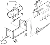 A black and white schematic drawing showing the Huth Model 1680 Expander Parts Breakdown.