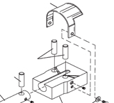 A black and white schematic drawing showing the Huth 985 Rod Bracket Bender Parts Breakdown