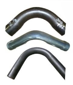 Three samples of schedule pipe are shown as bend examples up to 2” schedule 80.