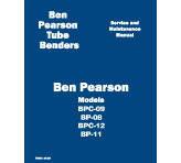 The cover of the Ben Pearson product manual for the BPC 09 bender machine with white text on a navy blue background.